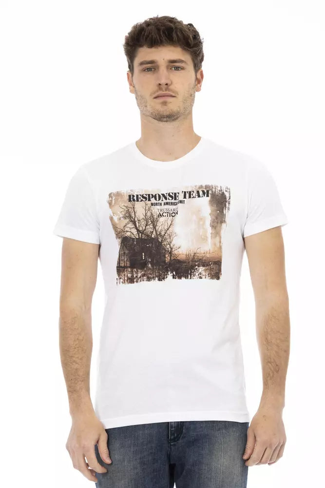 Trussardi Action Hvid Bomuld Herre T-shirt