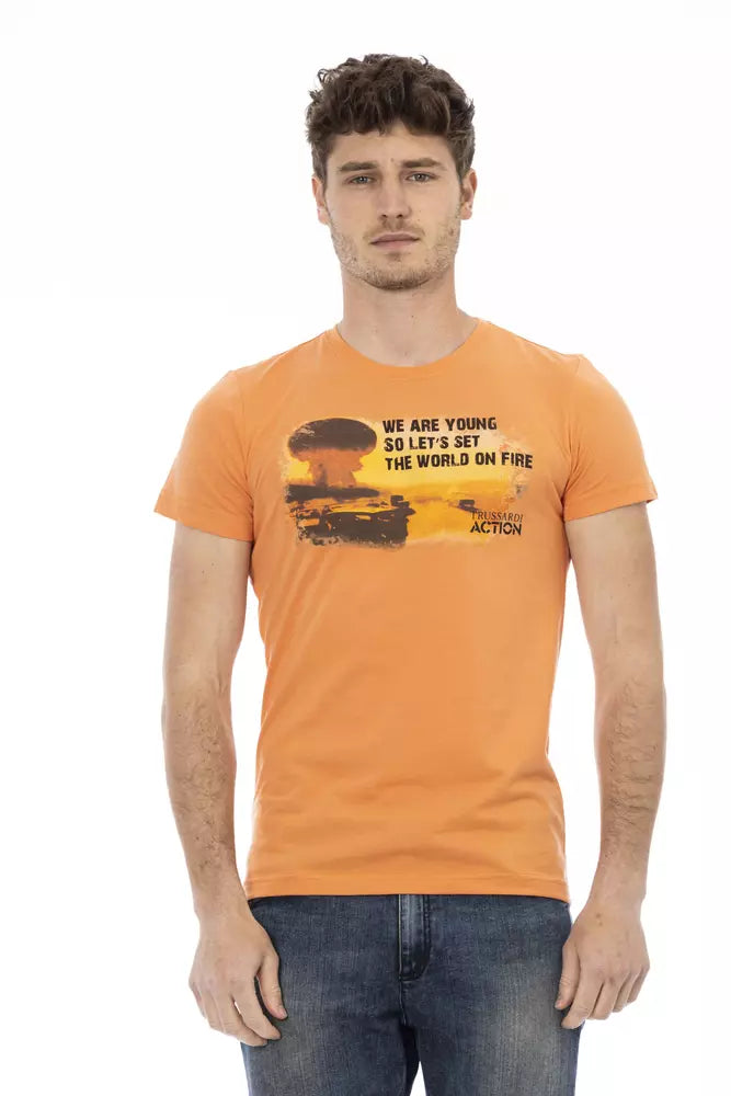 Trussardi Action Orange Bomuld Herre T-shirt