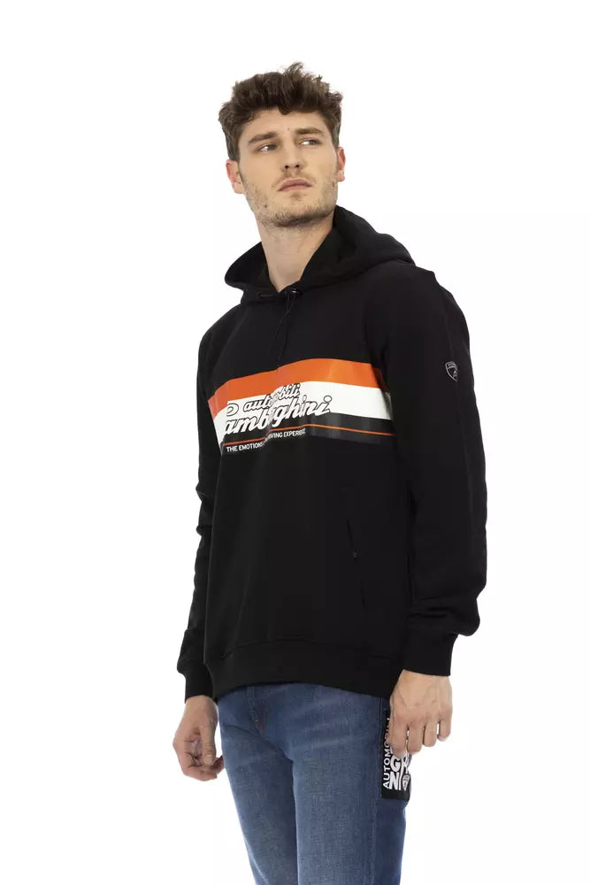 Automobili Lamborghini sort bomuldssweatshirt til mænd