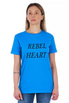 Frankie Morello lyseblå bomulds-T-shirt til kvinder