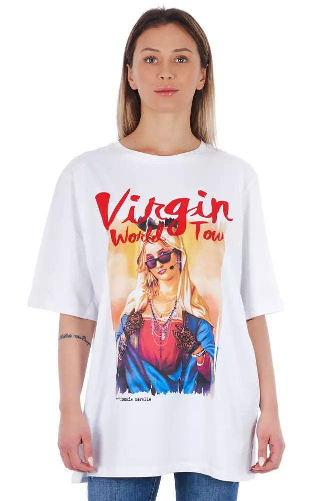 Frankie Morello Hvid Bomuld Dame T-shirt