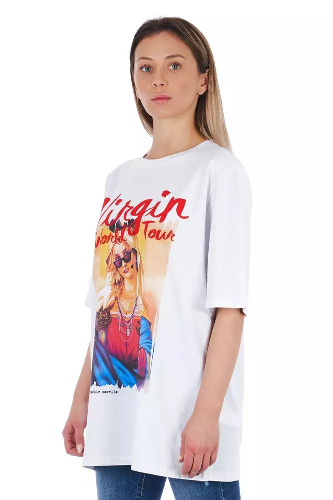 Frankie Morello Hvid Bomuld Dame T-shirt