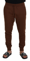 Dolce & Gabbana Elegante Brune Cashmere Joggingbukser