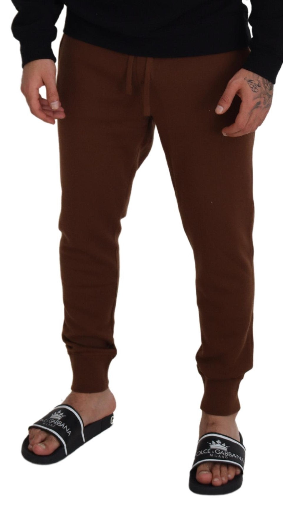 Dolce & Gabbana Elegante Brune Cashmere Joggingbukser