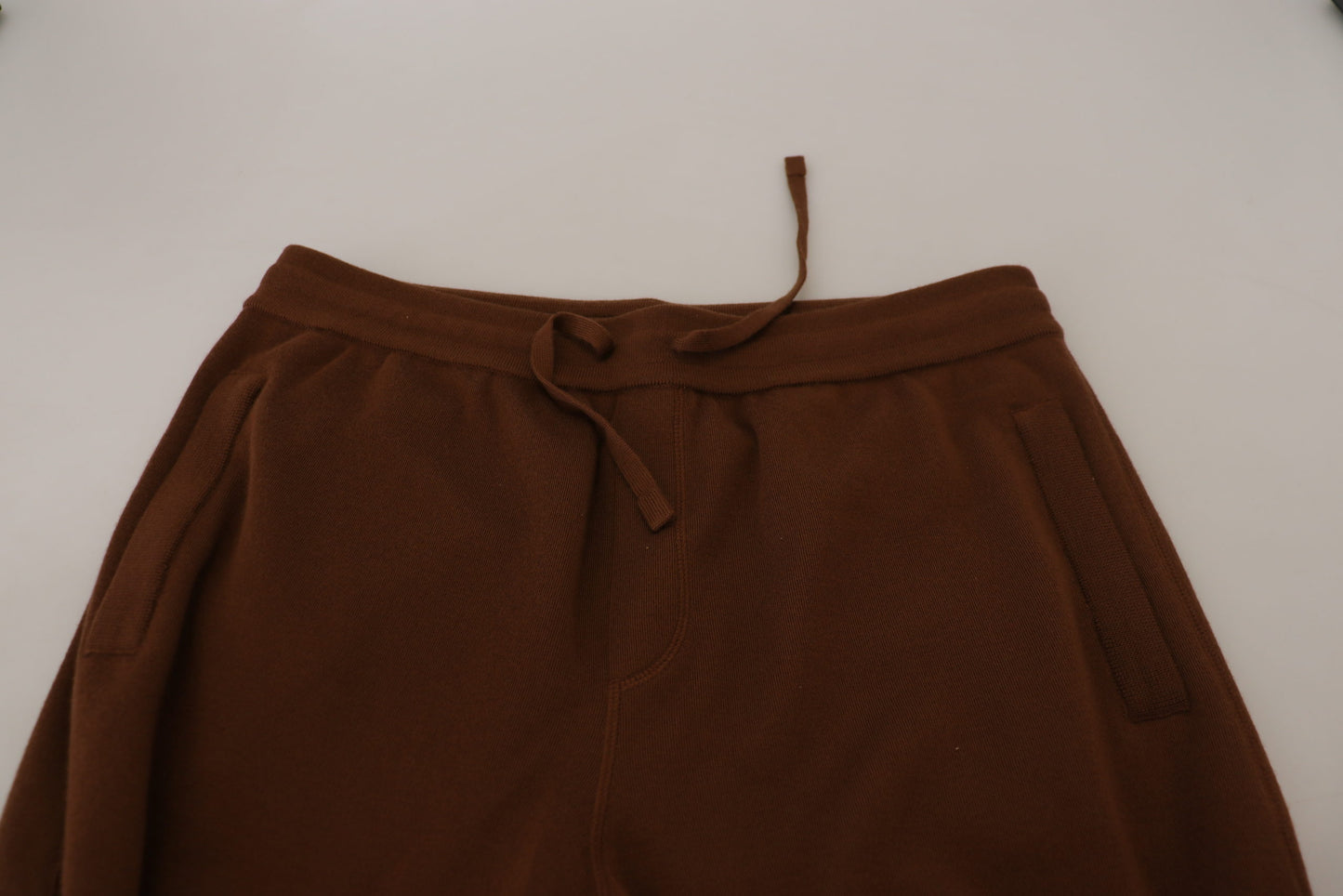 Dolce & Gabbana Elegante Brune Cashmere Joggingbukser