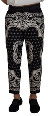Dolce & Gabbana Elegante Bandana Print Silke-Bomuldsbukser