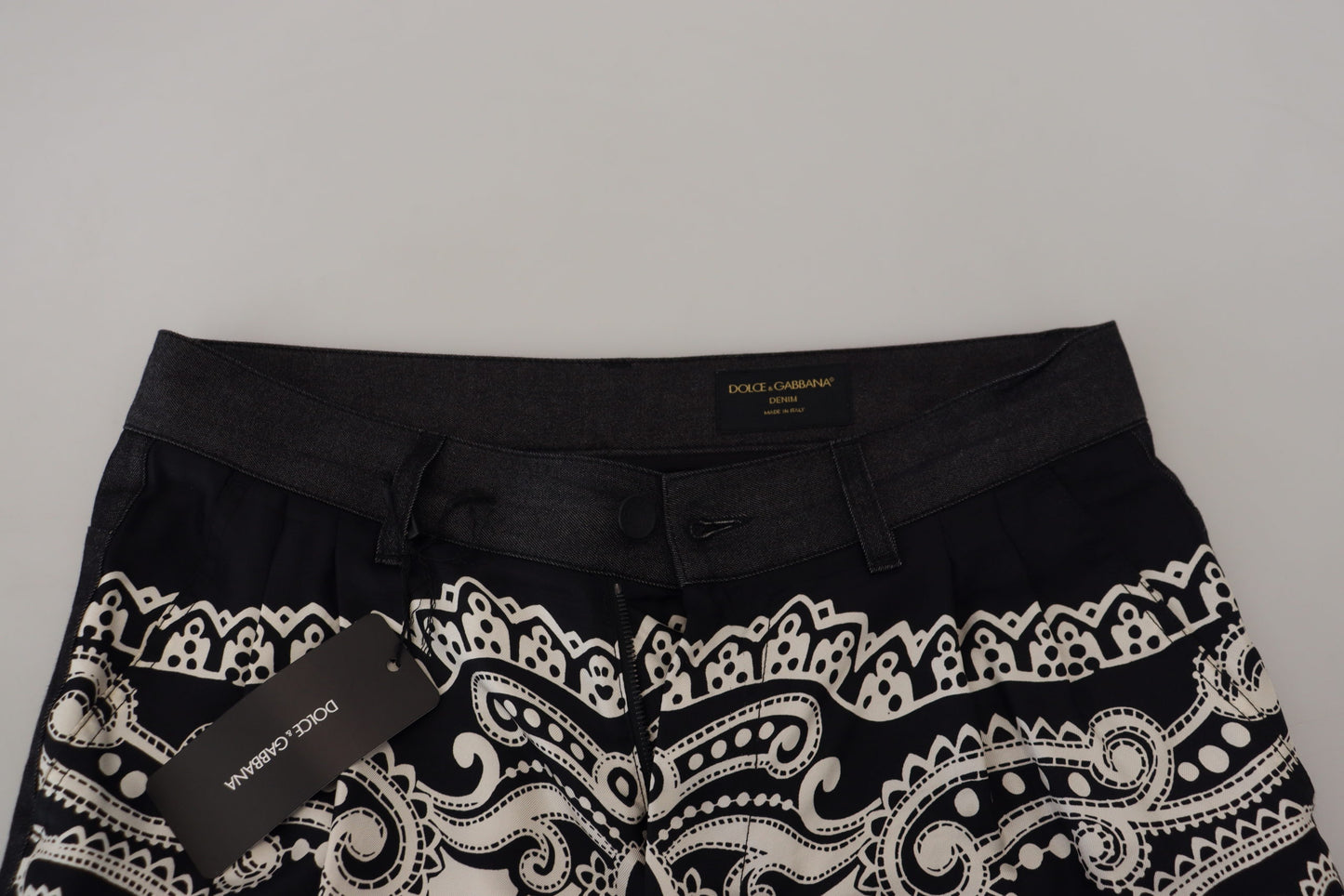 Dolce & Gabbana Elegante Bandana Print Silke-Bomuldsbukser