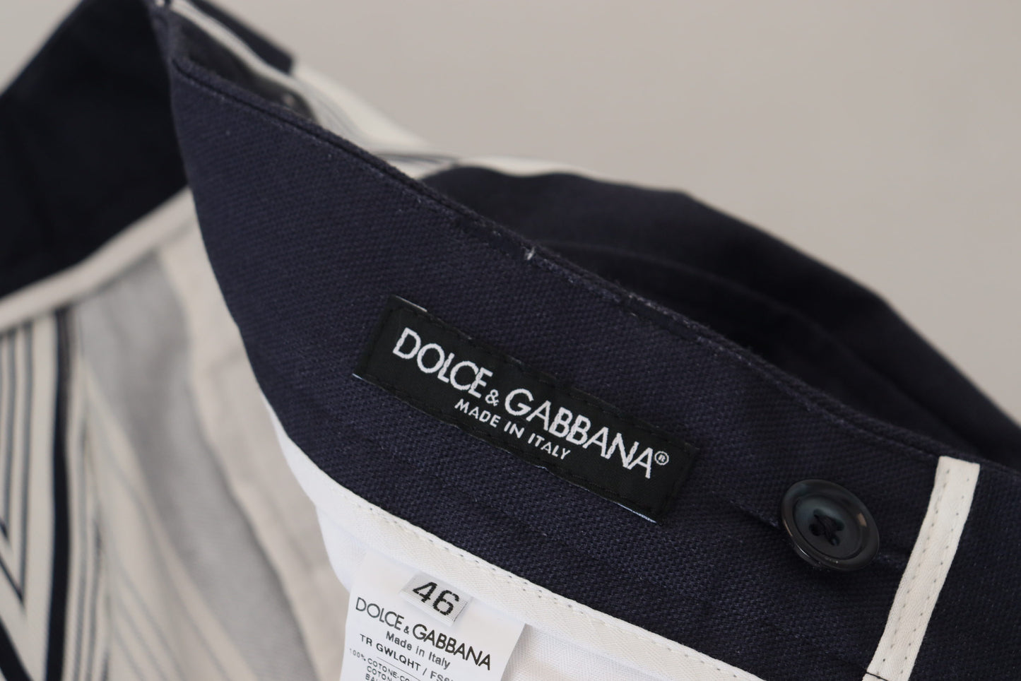 Dolce & Gabbana Elegante Stribede Bomuldsbukser til Herrer