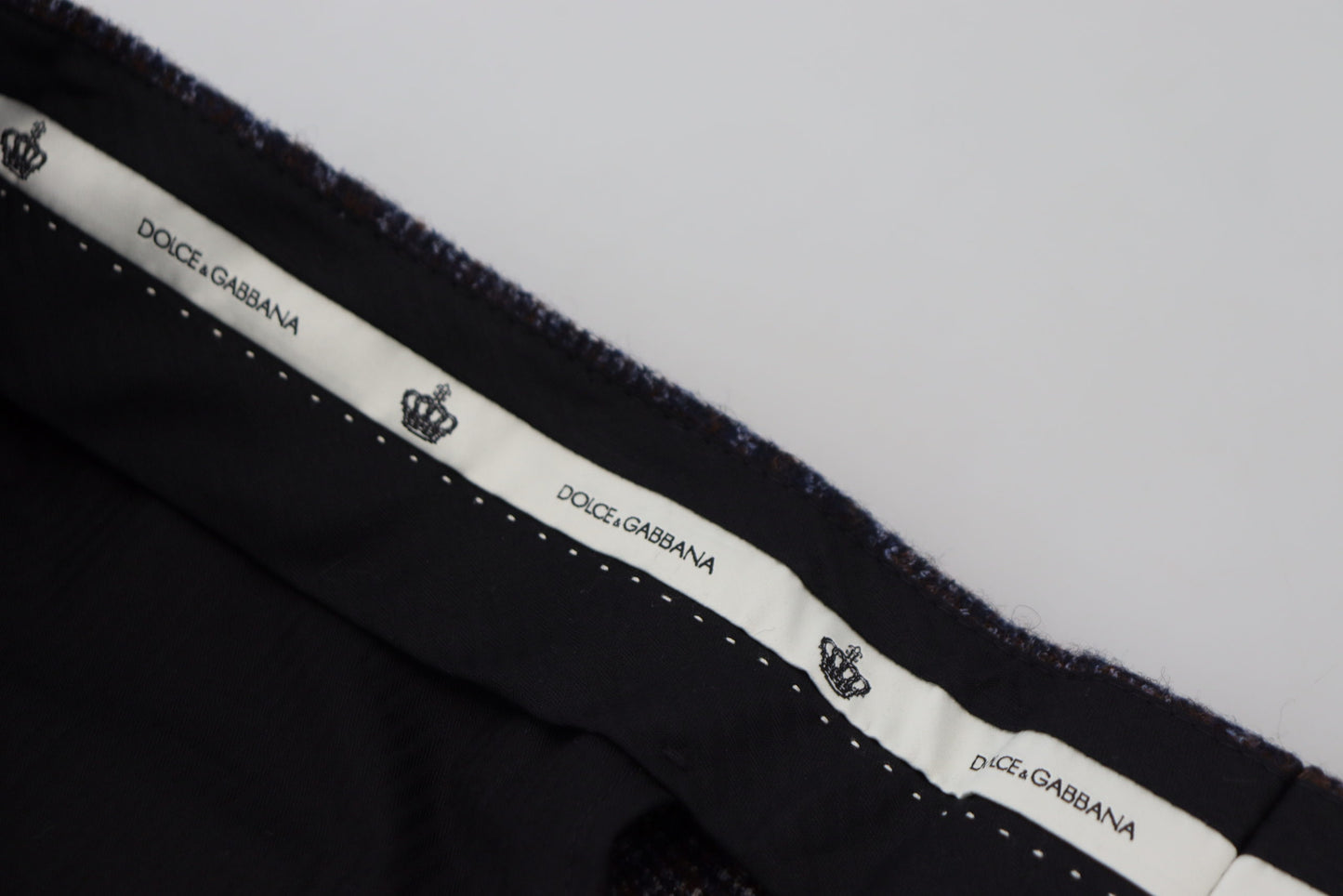 Dolce & Gabbana Elegante Grå Ternede Alpaca Blend Bukser