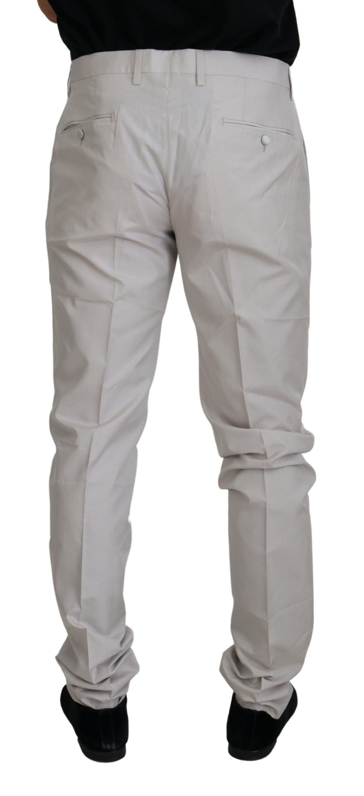Dolce & Gabbana Elegante Off White Silkeblandingsbukser