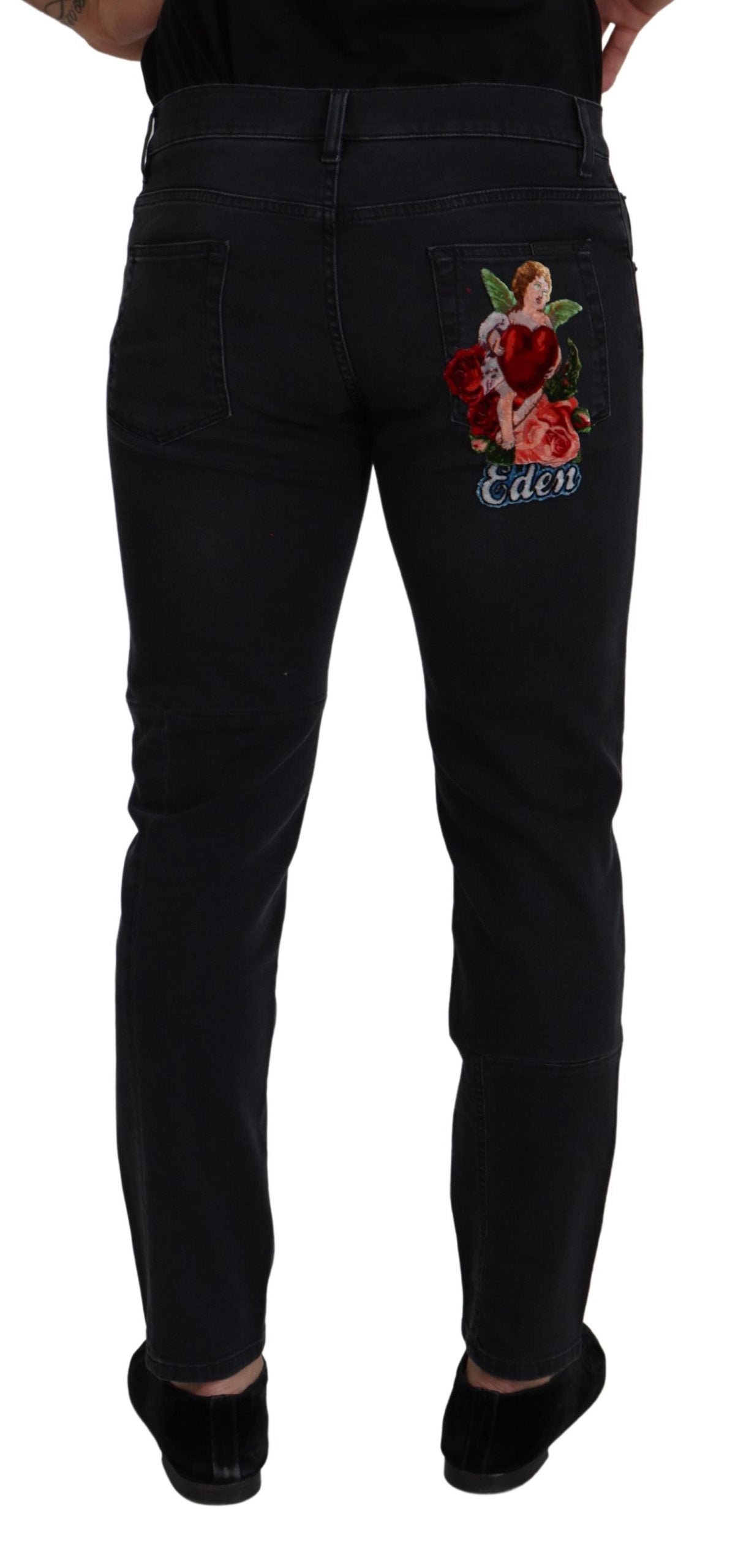 Dolce & Gabbana Sleek Sorte Denimbukser i Bomuldsblanding