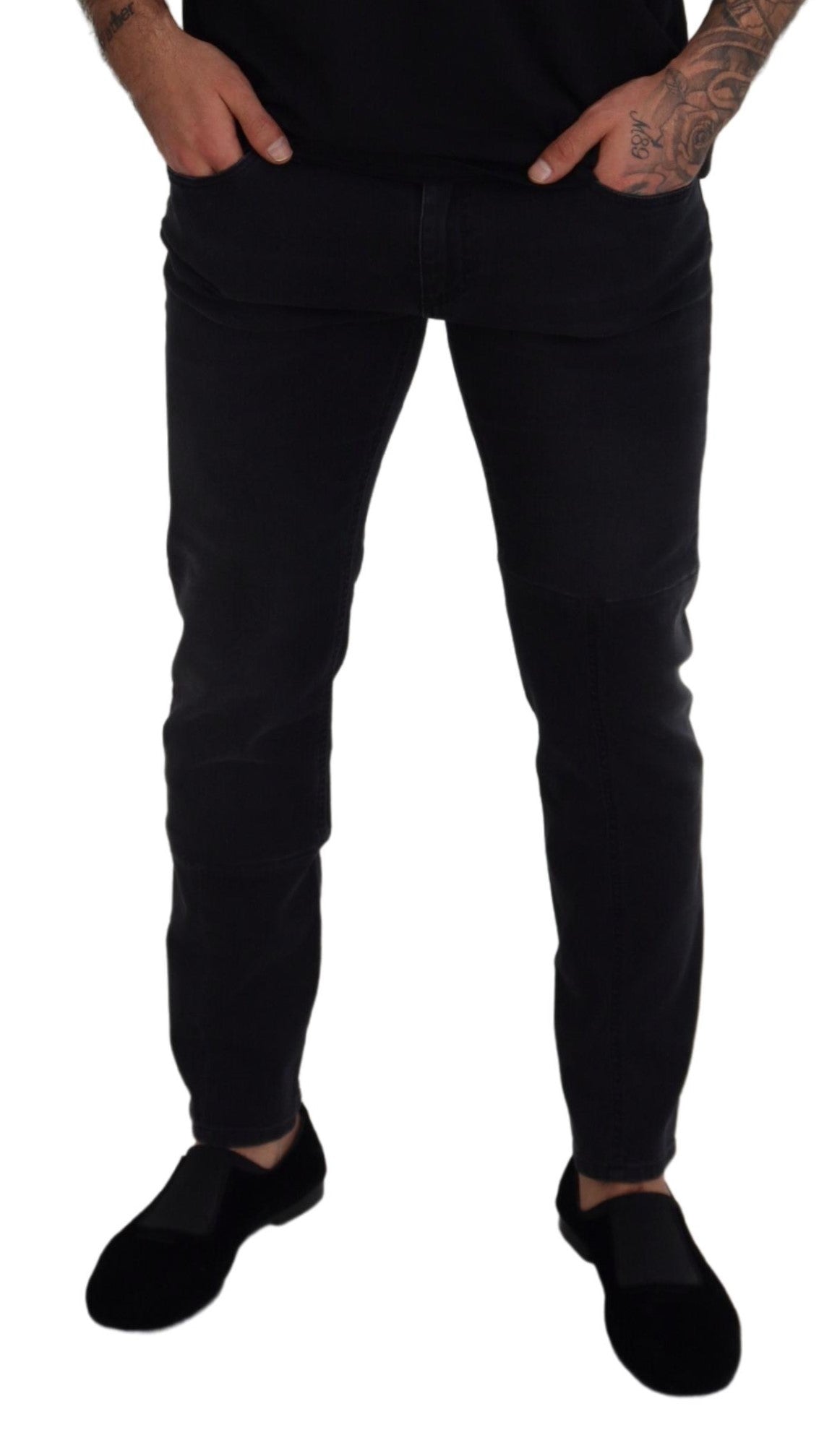 Dolce & Gabbana Sleek Sorte Denimbukser i Bomuldsblanding