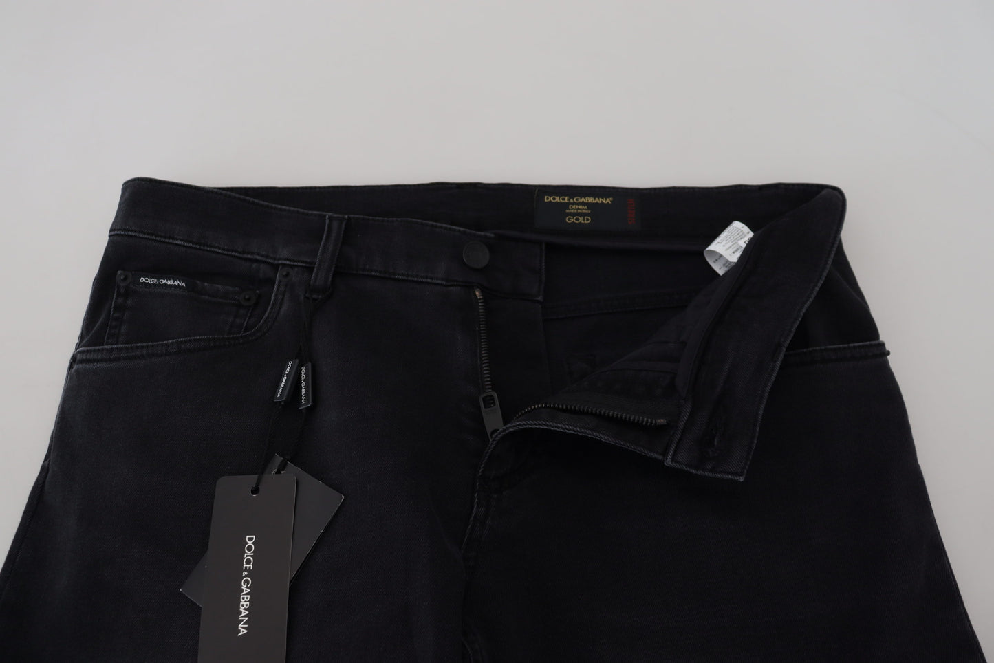 Dolce & Gabbana Sleek Sorte Denimbukser i Bomuldsblanding