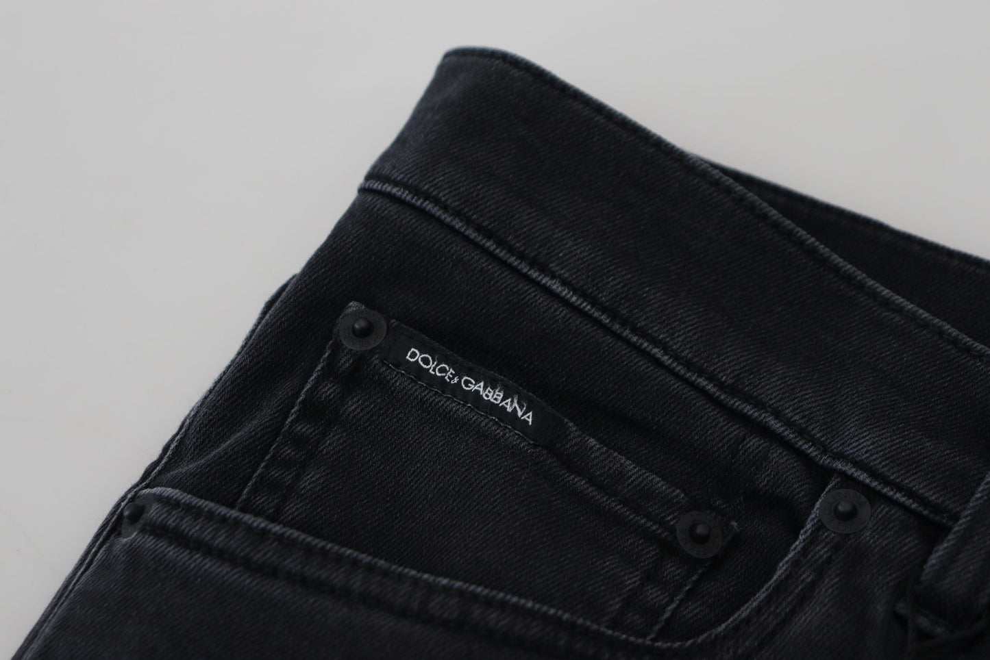 Dolce & Gabbana Sleek Sorte Denimbukser i Bomuldsblanding