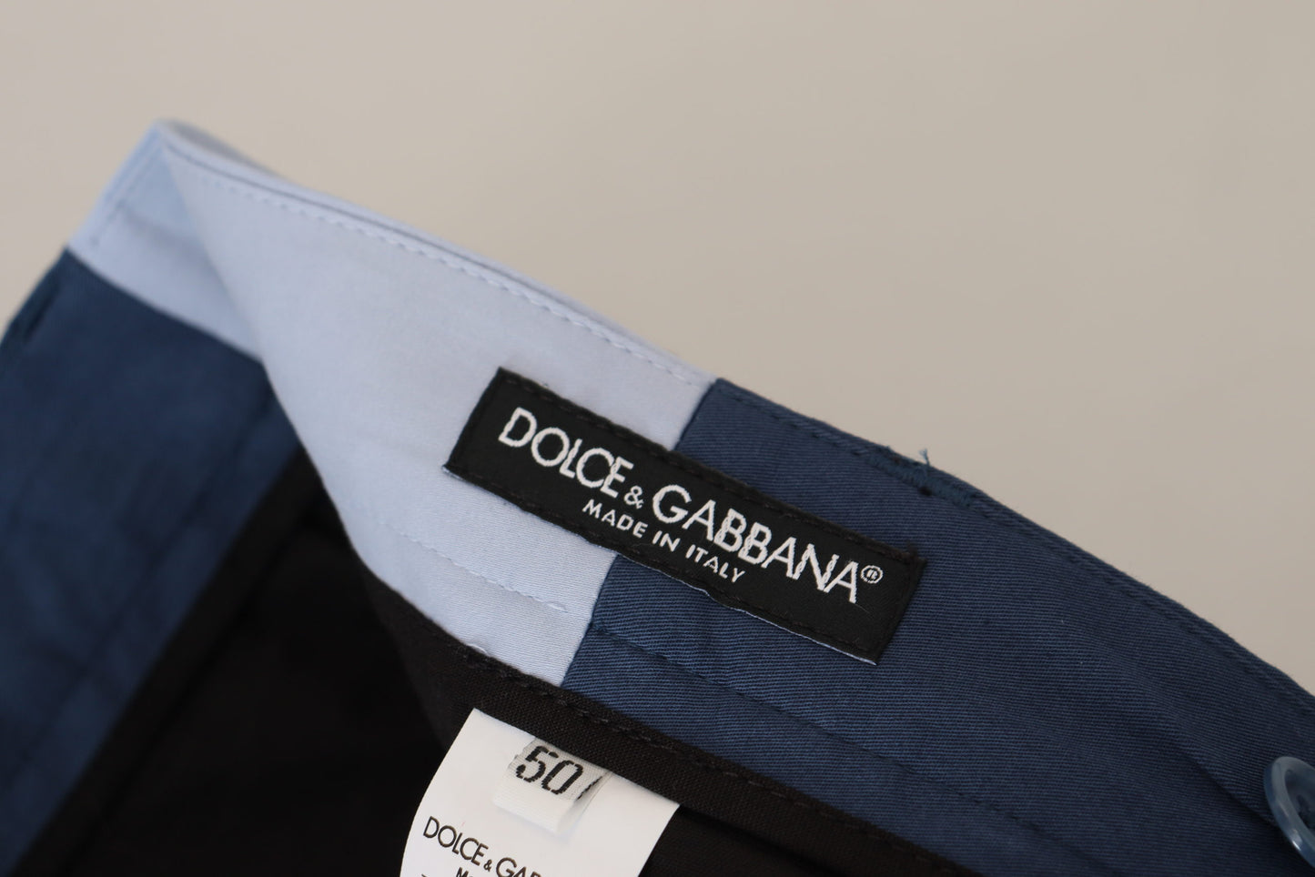 Dolce & Gabbana Elegante Blå Bukser i Bomuldsblanding til Herrer