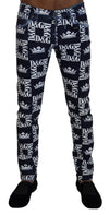 Dolce & Gabbana Elegant Crown Print Denimbukser
