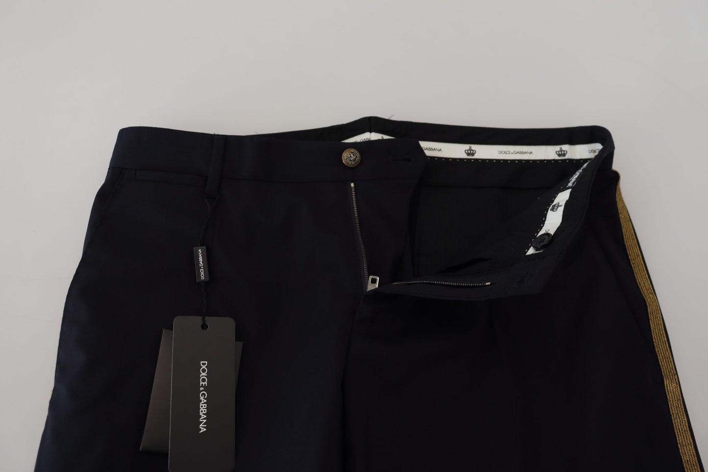 Dolce & Gabbana Elegante Sorte Uldblandingsbukser