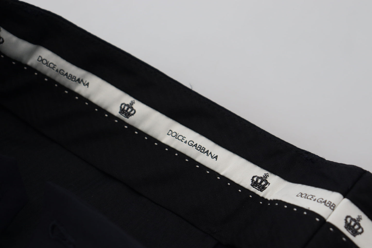 Dolce & Gabbana Elegante Sorte Uldblandingsbukser