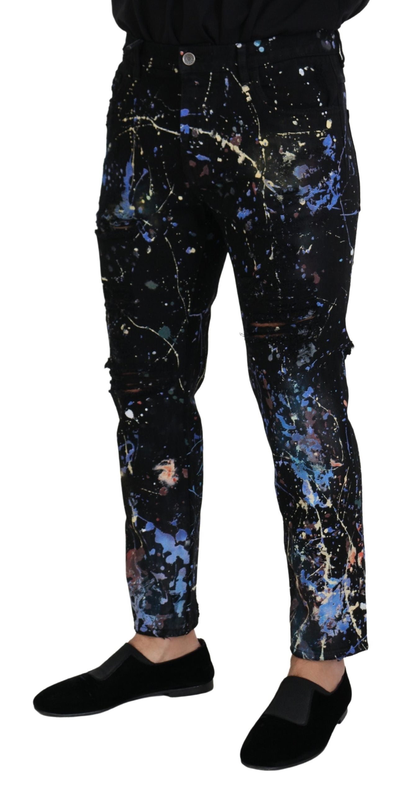 Dolce & Gabbana Udsøgte Farvestrålende Print Denimbukser