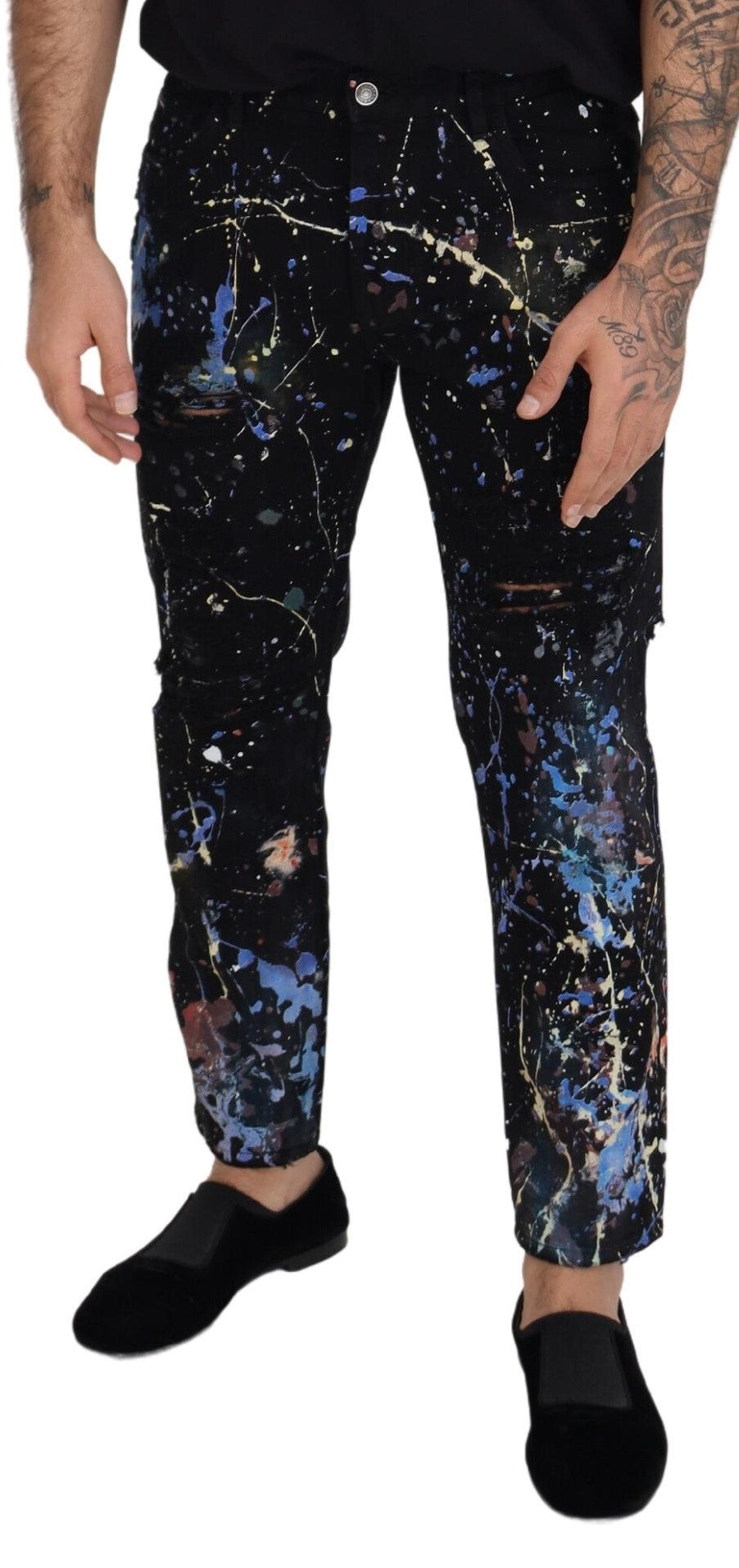 Dolce & Gabbana Udsøgte Farvestrålende Print Denimbukser