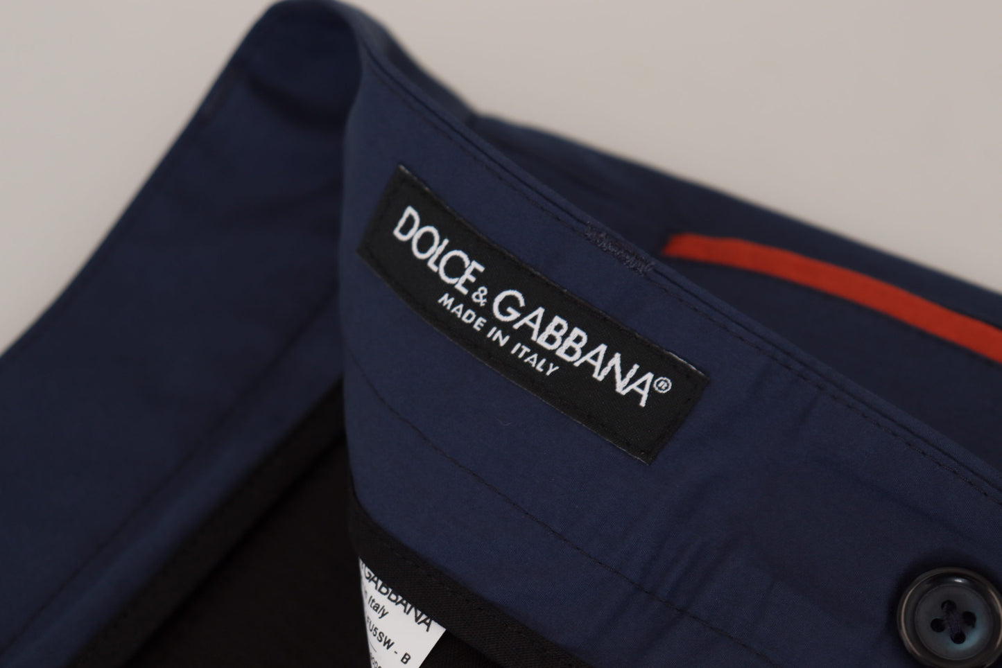 Dolce & Gabbana Elegante Blå Bomulds-Silkebukser