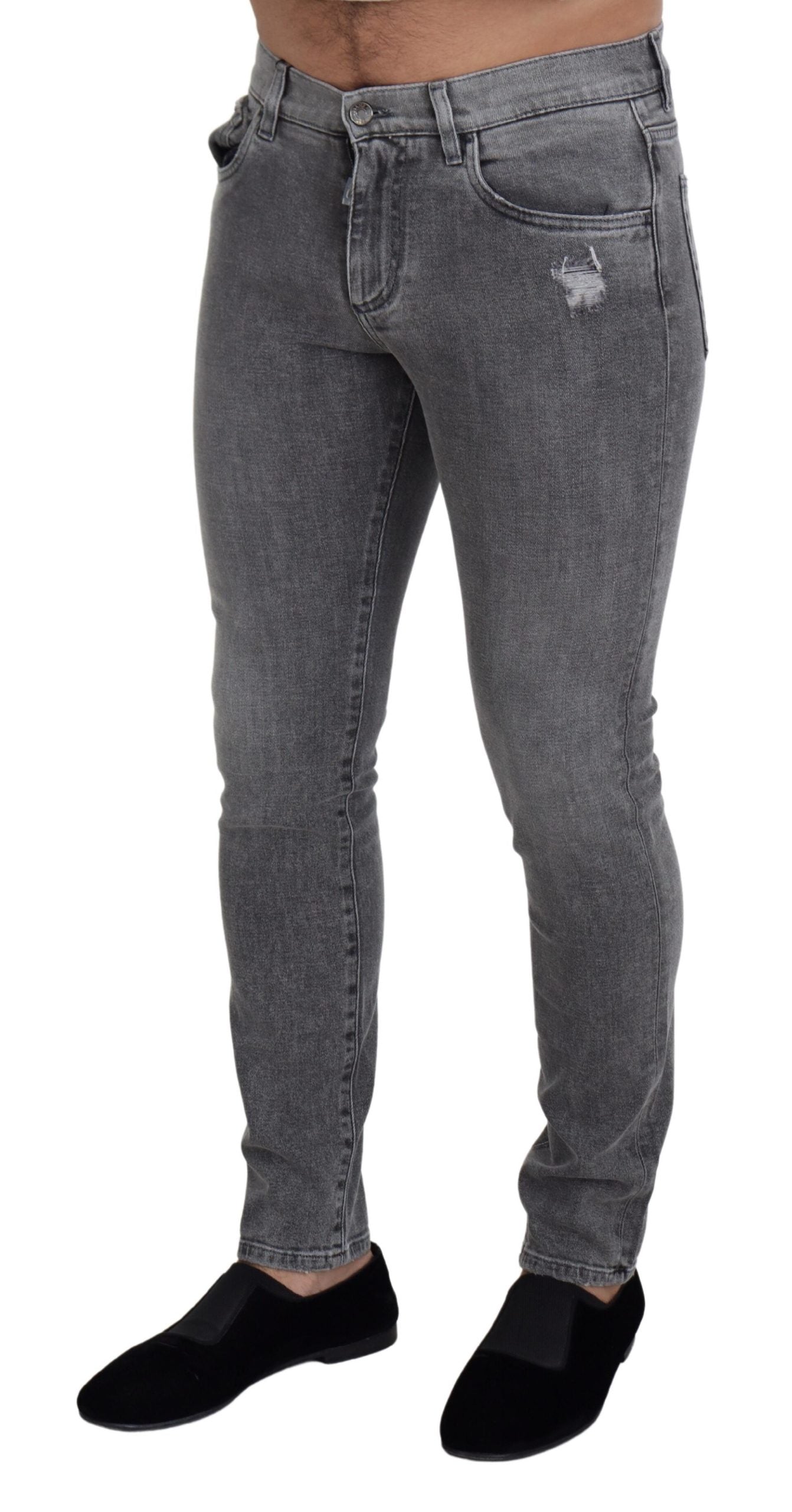 Dolce & Gabbana Chic Gråvaskede Denimbukser