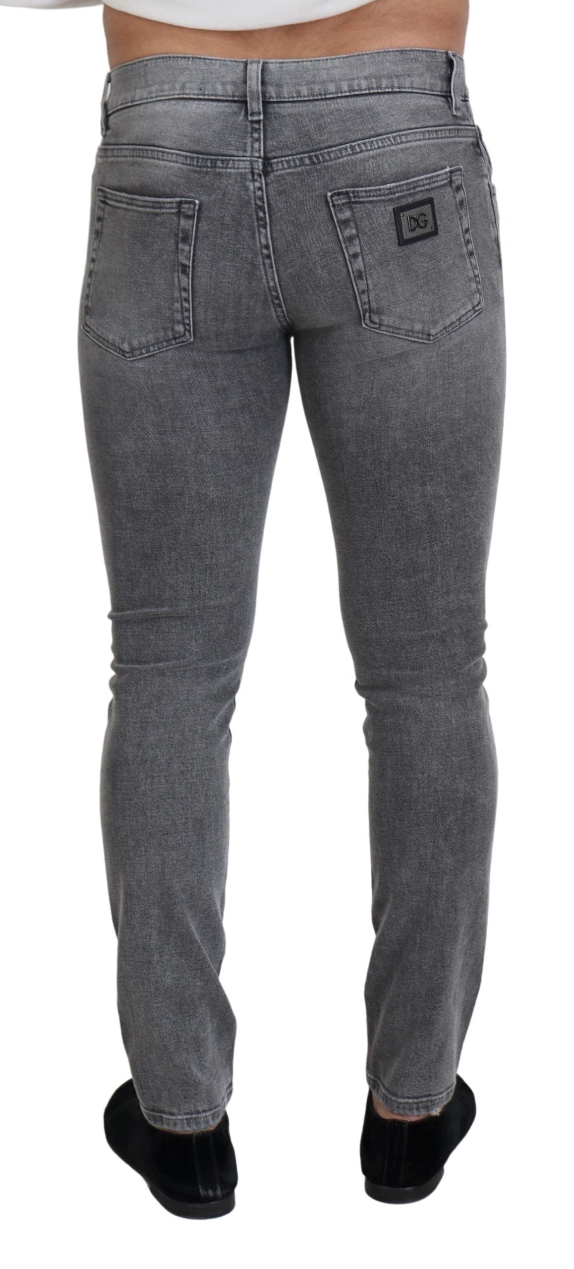 Dolce & Gabbana Chic Gråvaskede Denimbukser