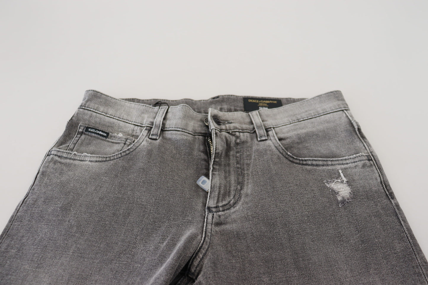 Dolce & Gabbana Chic Gråvaskede Denimbukser