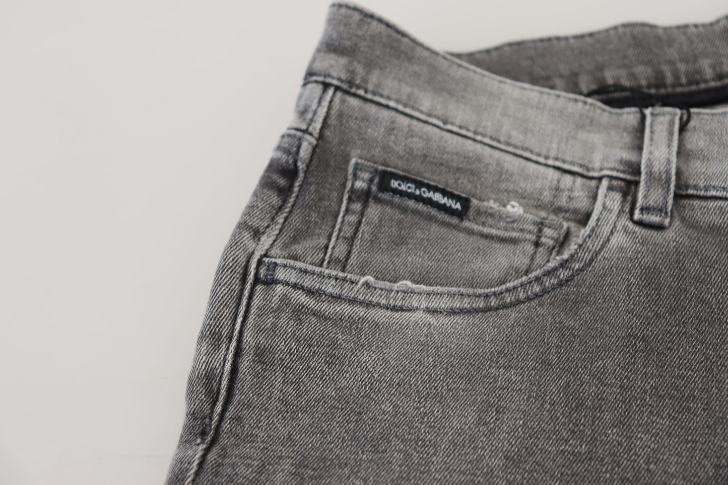 Dolce & Gabbana Chic Gråvaskede Denimbukser