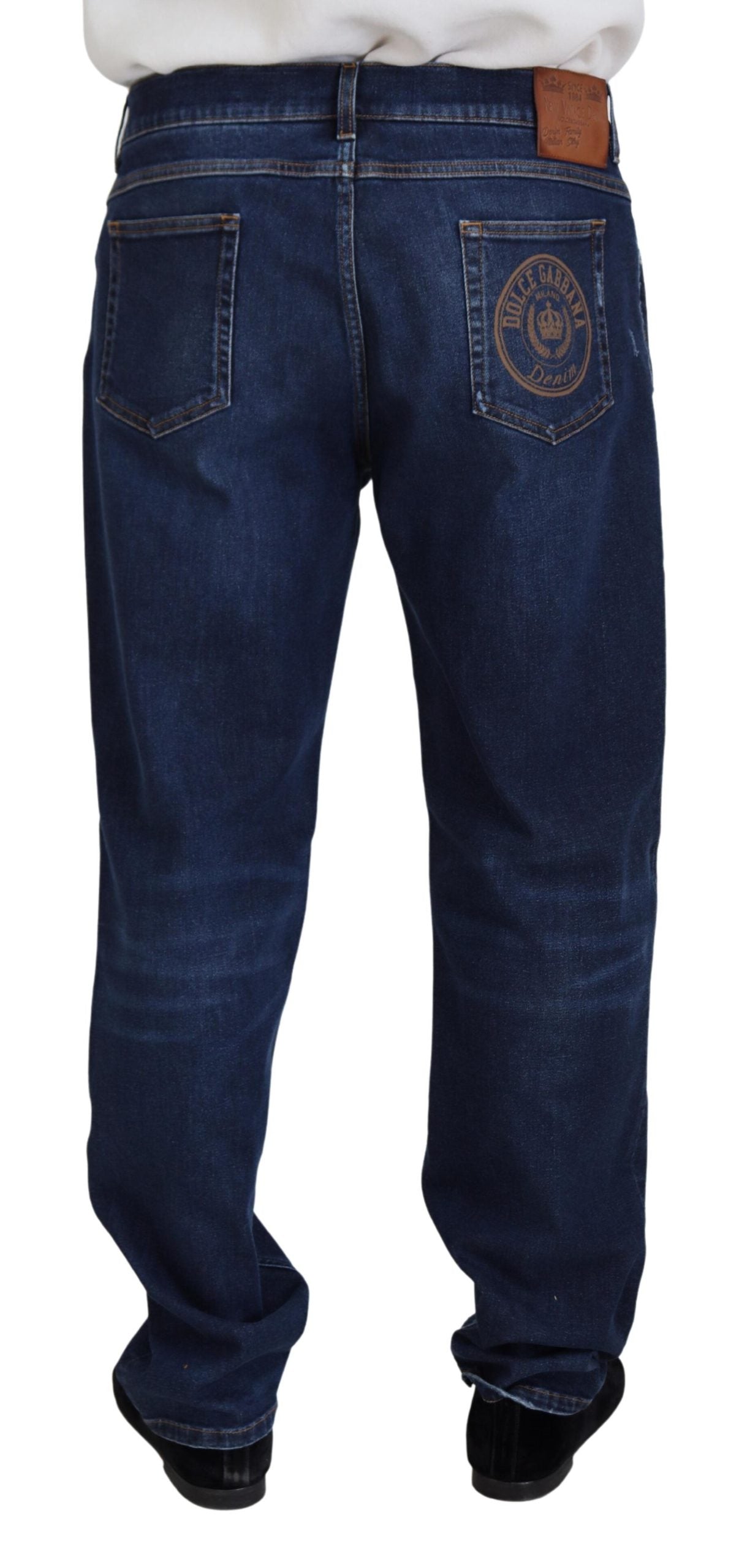 Dolce & Gabbana Elegante Blå Vaskede Denimbukser