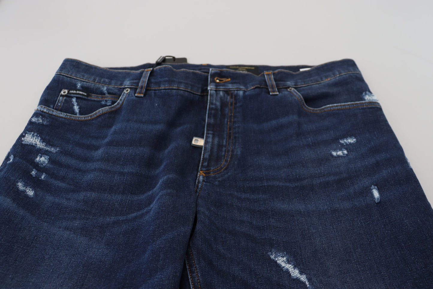 Dolce & Gabbana Elegante Blå Vaskede Denimbukser