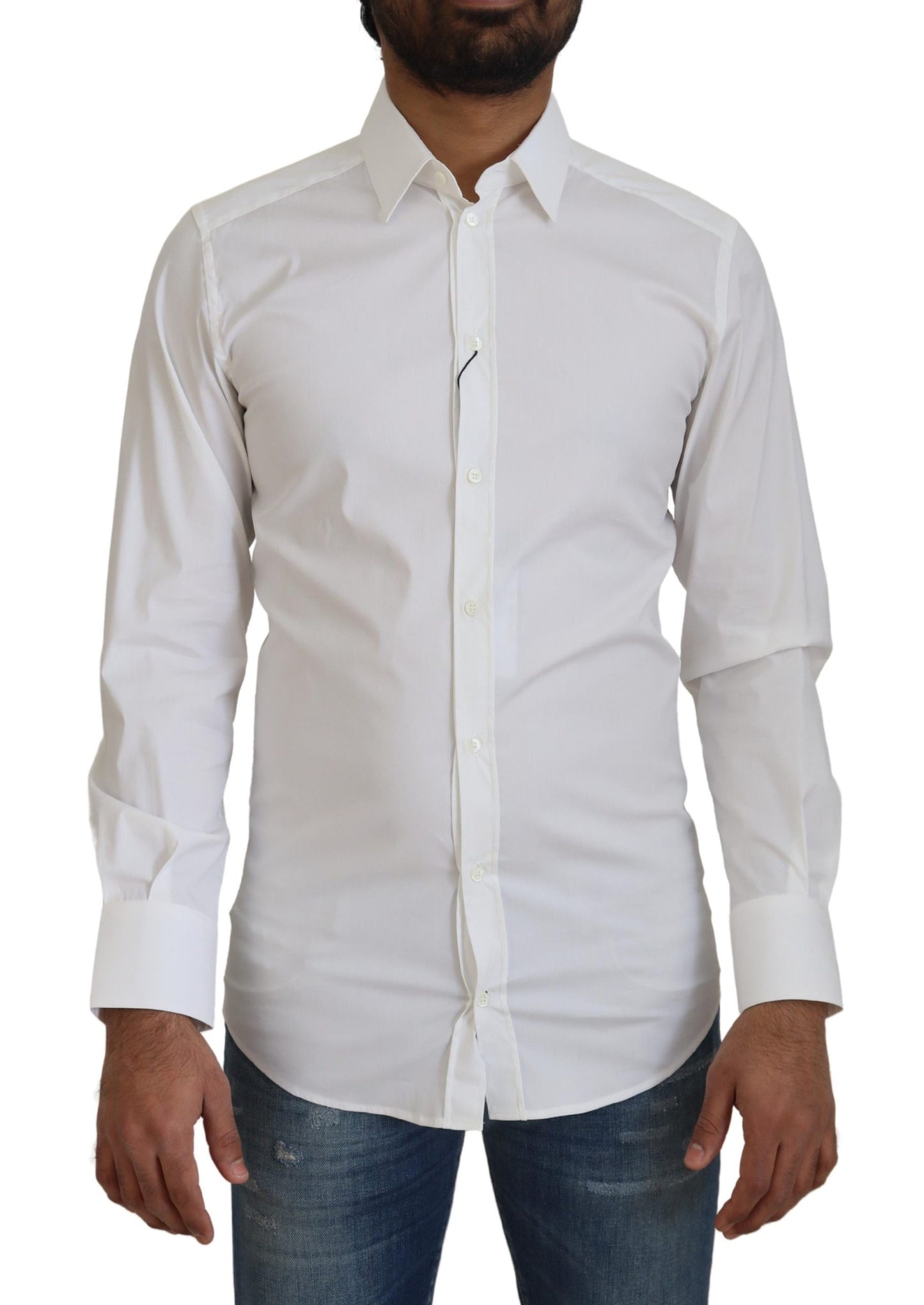 Dolce & Gabbana Blændende Hvid Slim Fit Skjorte