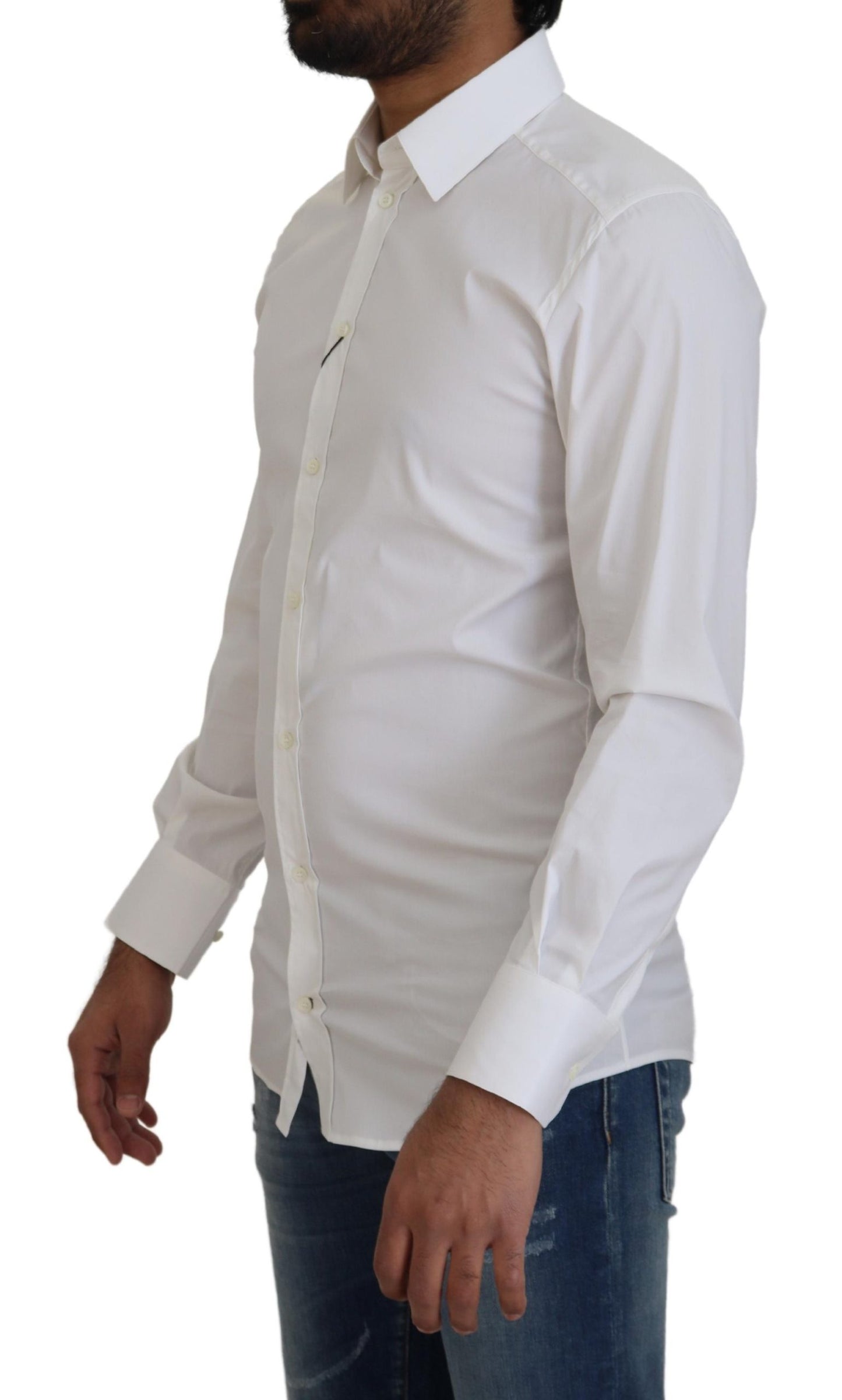 Dolce & Gabbana Blændende Hvid Slim Fit Skjorte
