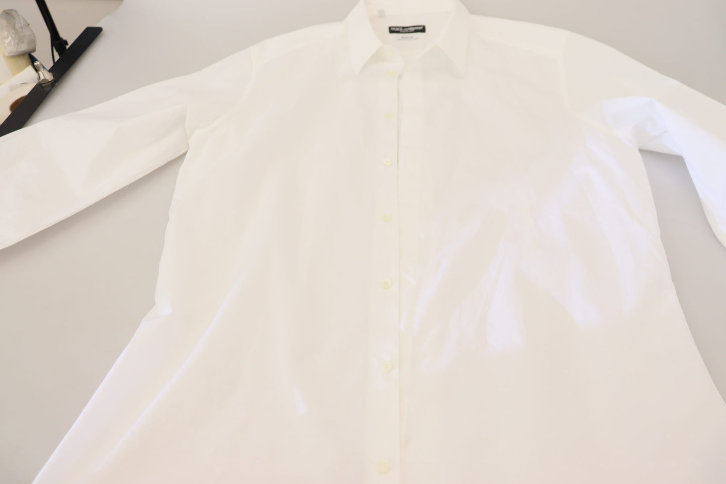 Dolce & Gabbana Elegance Genfortolket Hvid Bomuldsskjorte