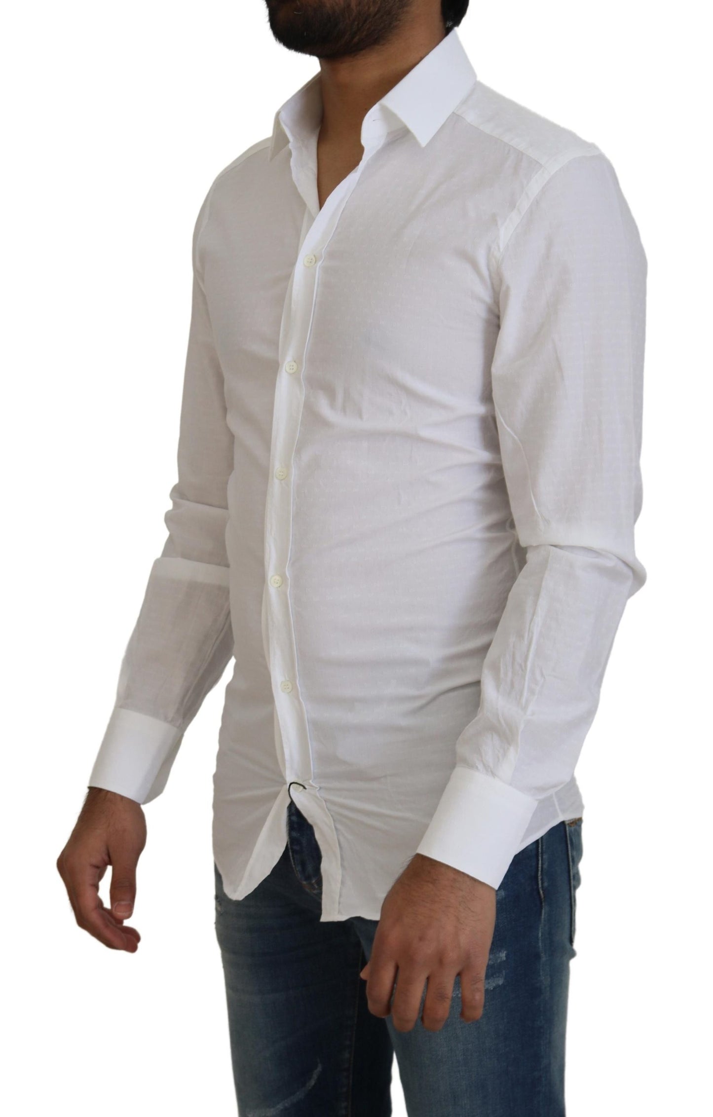 Dolce & Gabbana Elegant Hvid Bomuldsskjorte Slim Fit