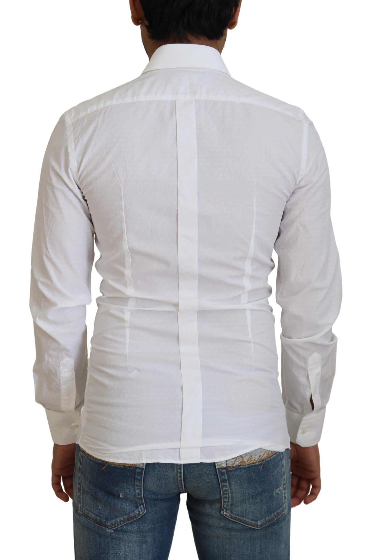 Dolce & Gabbana Elegant Hvid Bomuldsskjorte Slim Fit