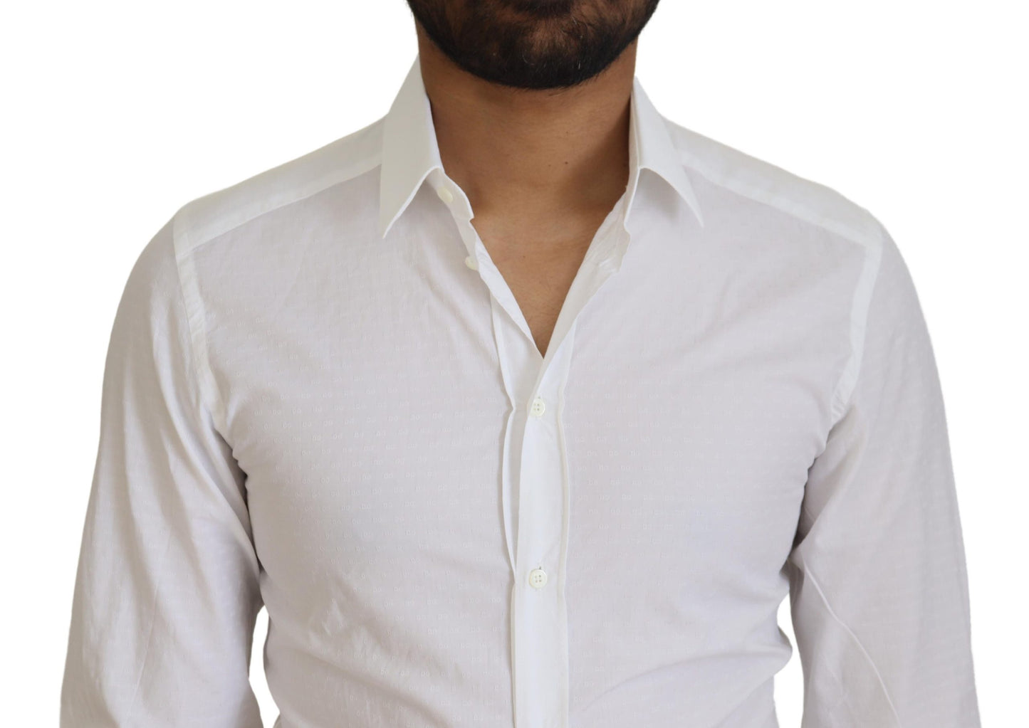 Dolce & Gabbana Elegant Hvid Bomuldsskjorte Slim Fit