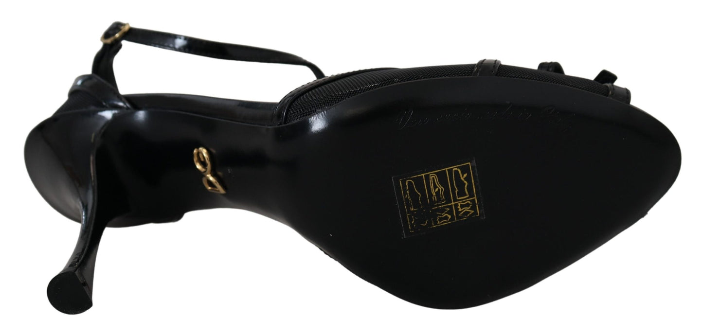 Dolce & Gabbana Elegante Sorte Sandaler med Stilettohæl