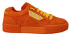 Dolce & Gabbana Chic Orange Ruskindssneakers med Snøre