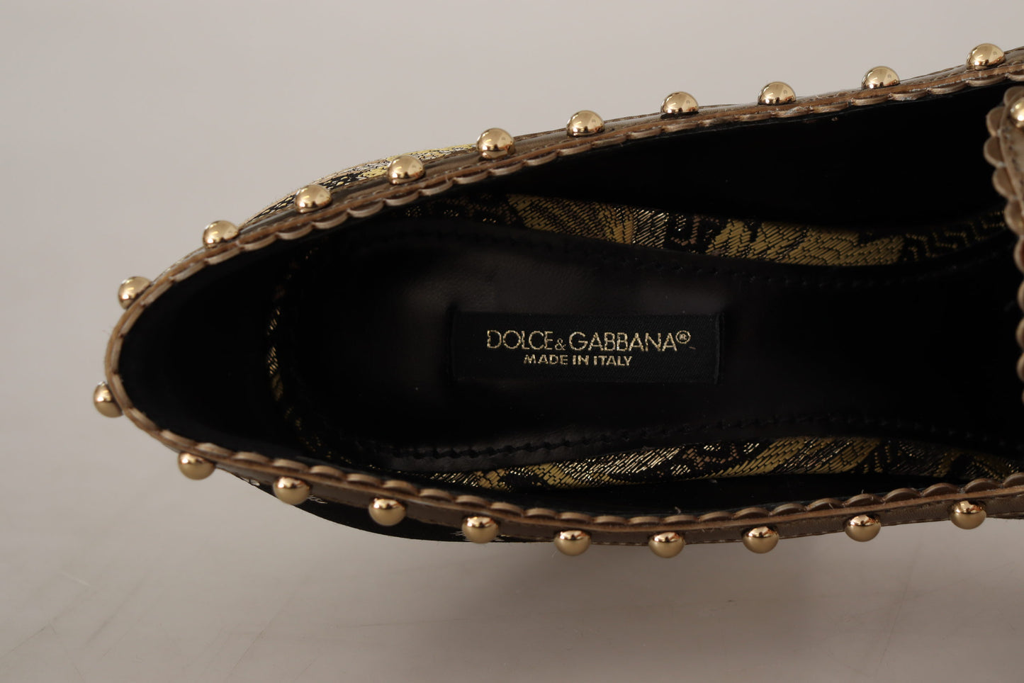 Dolce & Gabbana Elegante Guld Jacquard Brokade Pumps