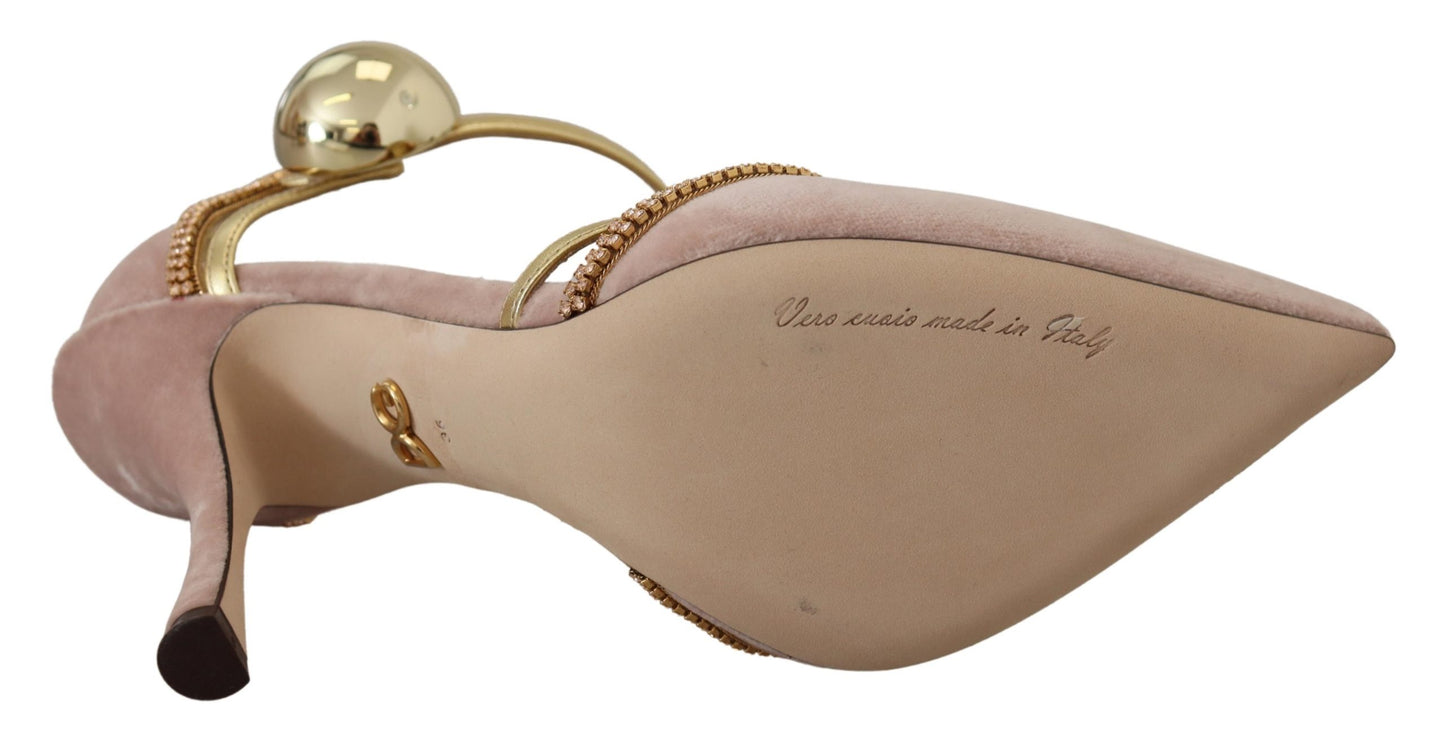 Dolce & Gabbana Elegante Pink Krystal Pumps med Høje Hæle