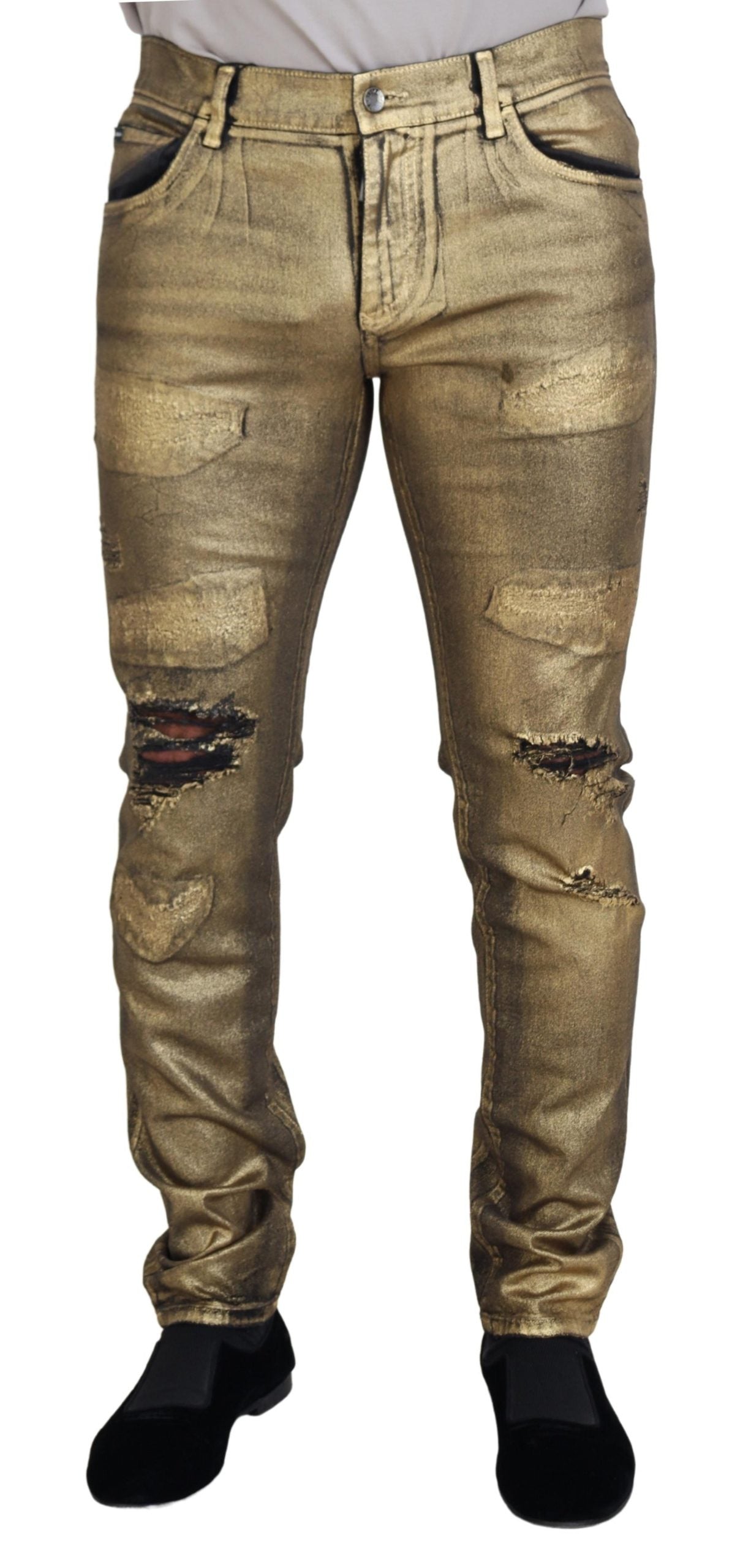 Dolce & Gabbana Elegant Guld Denim Elegance