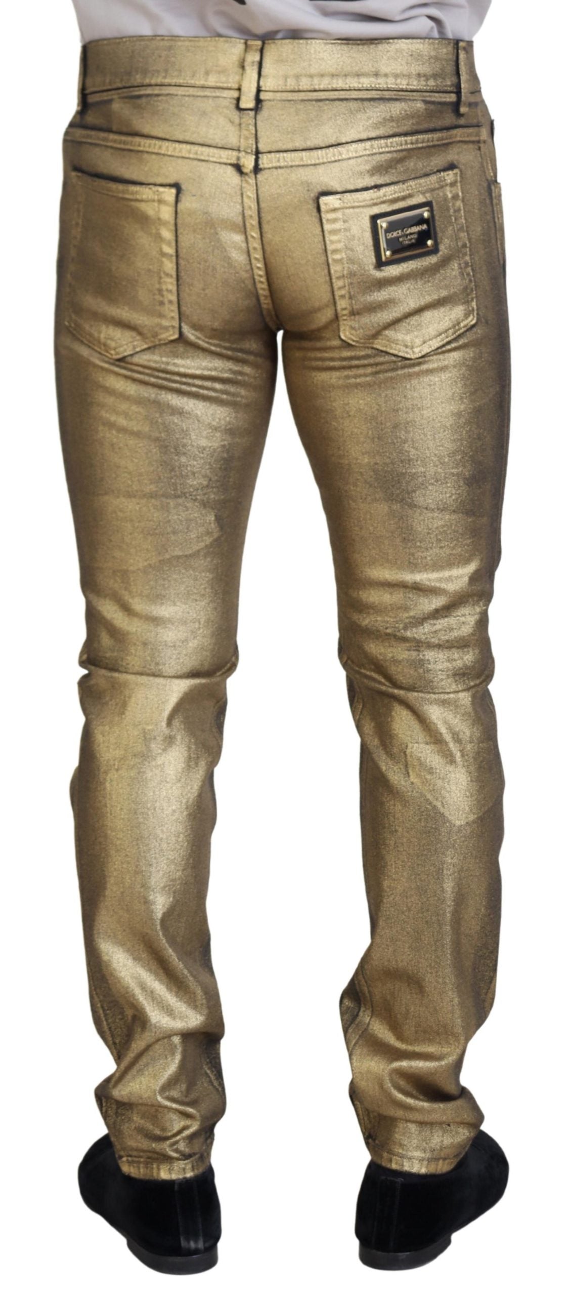 Dolce & Gabbana Elegant Guld Denim Elegance