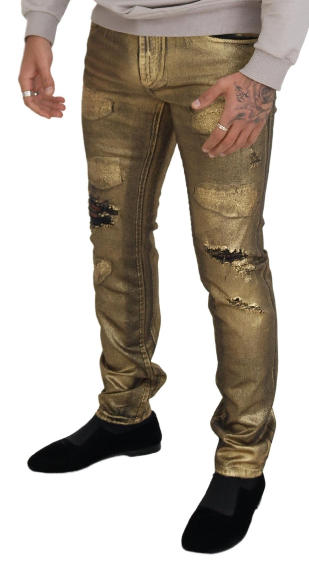 Dolce & Gabbana Elegant Guld Denim Elegance