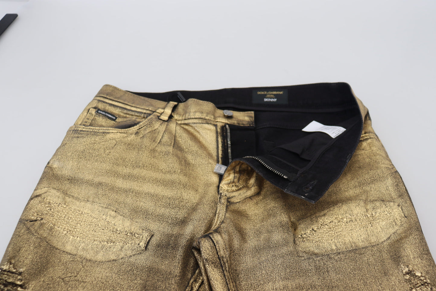 Dolce & Gabbana Elegant Guld Denim Elegance