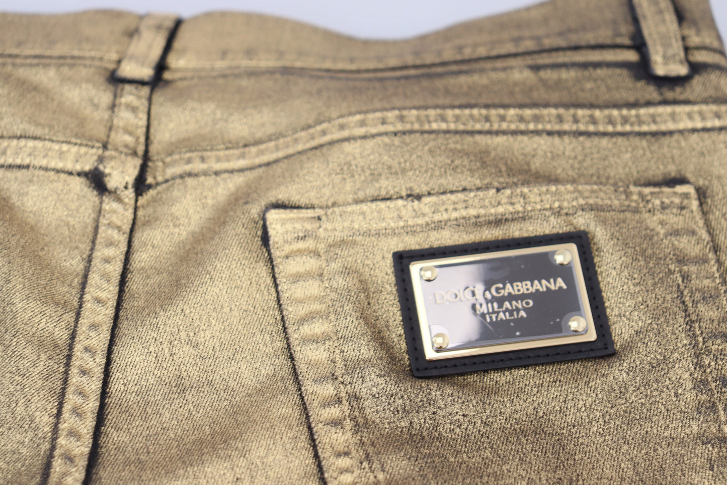 Dolce & Gabbana Elegant Guld Denim Elegance