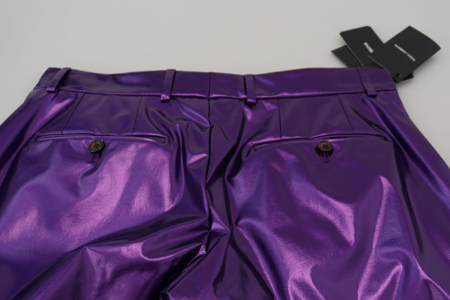 Dolce & Gabbana Elegant Shining Purple Straight Fit Bukser