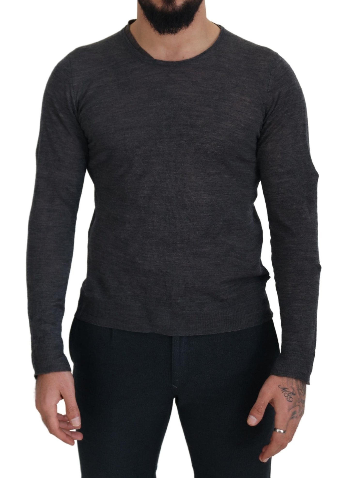 Costume National Sleek Grå Crewneck Pullover