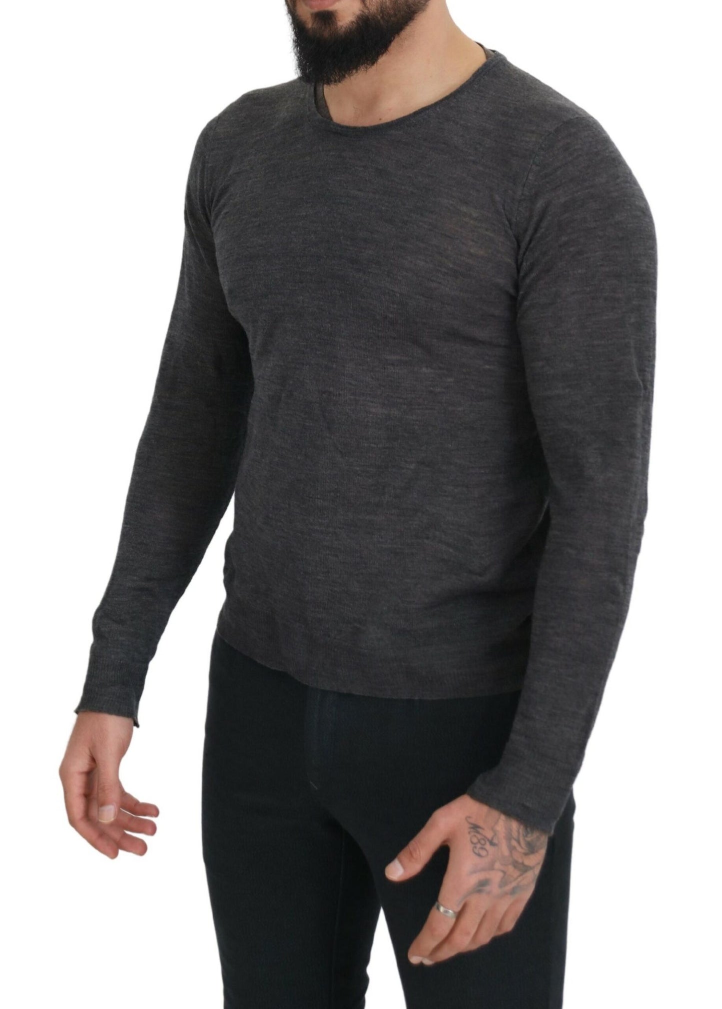 Costume National Sleek Grå Crewneck Pullover