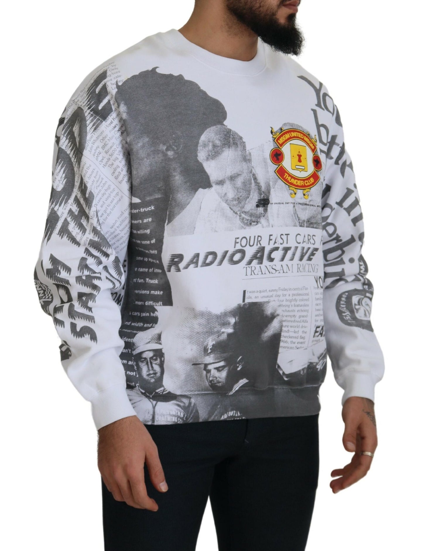 MSGM Elegant Hvid Rund Hals Bomuldssweater
